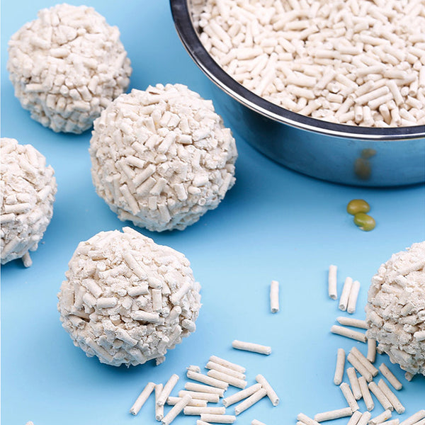 2.4Kg/6L Tofu Cat Litter Clumping, Toilet Flushable Easy Clumping Tofu Litter, 2mm