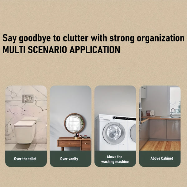 1 Model 2/3/4-Tier Heavy-Duty Carbon Steel Wall Shelf - Space-Saving Adhesive/Screw-Mountable (No Drilling) Multi-Purpose Storage Rack for Kitchen & Bathroom - Heavy Duty Shelving Unit, Easy Assembly, for renter-Friendly, Black/White Options, Utility