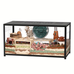 BUCATSTATE 80/100cm Guinea Pig Cage Small Pets Habitats Large Stackable with Top Access Easy Assemble, Dwarf Syrian Hamster House for Guinea, Gerbil