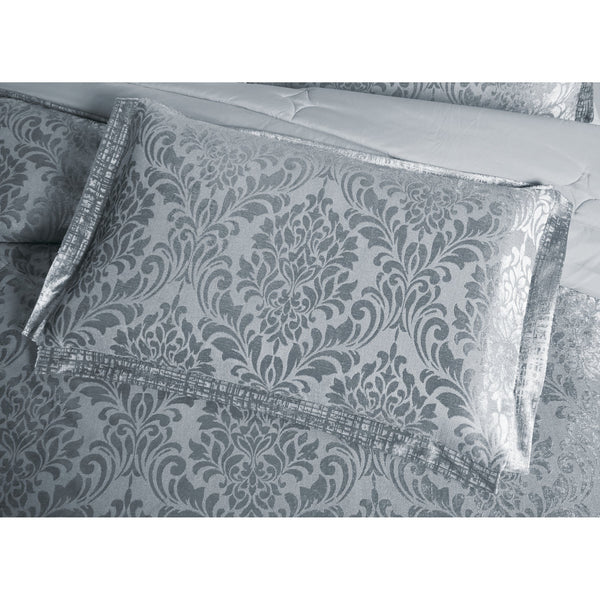 3 Piece Velvet Quilted Bedspread Set Jacquard Damask Bed Cover with Pillow Shams | Luxury Soft Polyester Bedspread for Double King Super King Beds | Modern Elegant Bedroom Bedding Set
