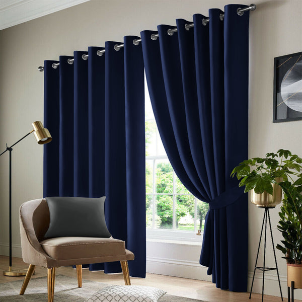2pcs Full Blackout Curtains, 100% Polyester Fabric, Privacy Protected, Sound proof, Energy saving Grommet Top Curtains for Bedrooms, Living Room, Home Decor & Room Decor