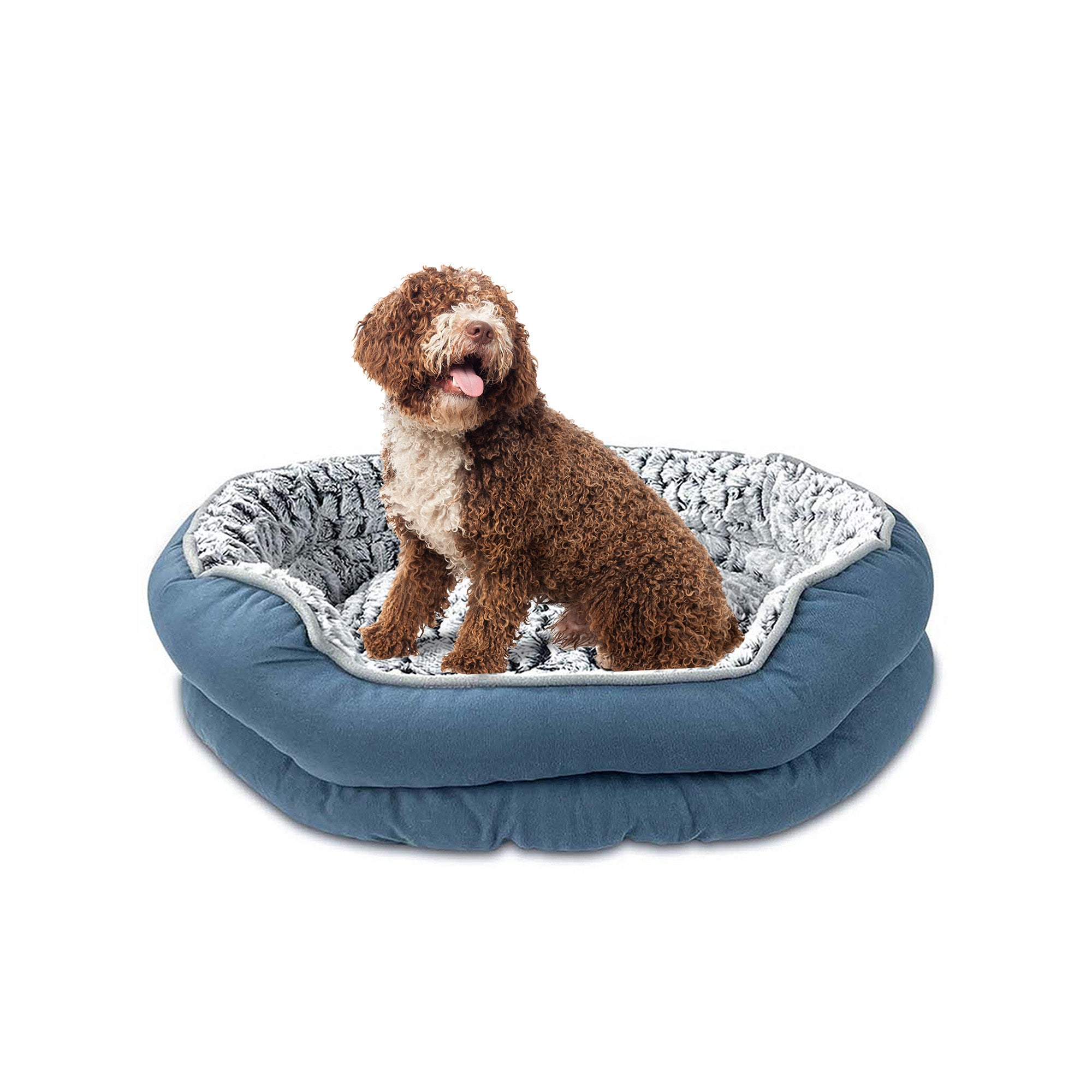 Dog Bed - Washable Rectangle Dog Beds, Anti-Anxiety, Soft Plush Non-Slip Bottom Pet Bed Mattress Mat Machine Washable