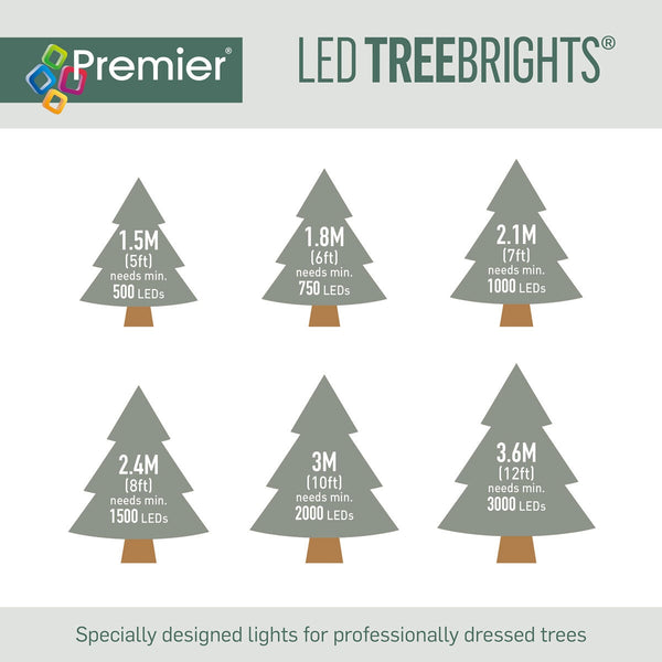 Premier TreeBrights 2000 White LED Lights with Timer