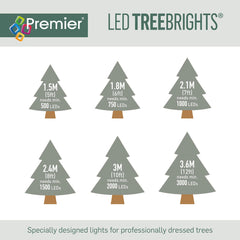 Premier TreeBrights 2000 Warm White LED Lights with Timer