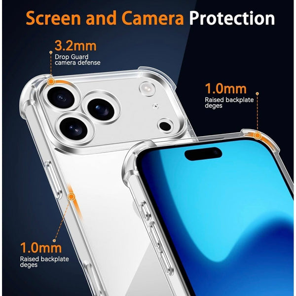 3 Pack IPhone 17 Pro Max 6.9-Inch Slim Case with Camera Lens Full Protection, Ultra-Thin Lightweight Clear Minimalist Protective Phone Cover (Clear)