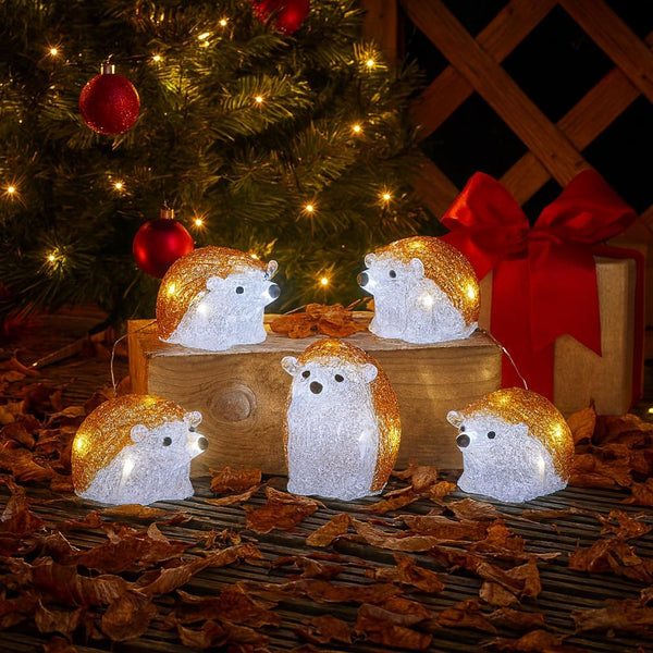 Marco Paul 5 Pack LED Robins Christmas Decorations Battery Operated String Lights with Auto Timer Indoor & Outdoor Festive Xmas Bird Ornaments Novelty Seasonal Home Décor