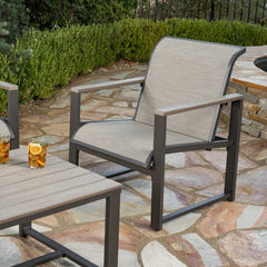 Sunvilla Helio 4 Piece Sling Patio Set + Cover