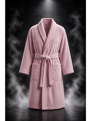 Unisex Terry Towelling Bathrobe with Shawl Collar, Soft Cotton Robe with Belt & Pockets, Comfortable Dressing Gown for Men & Women, S-XXL