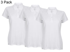 Henbury HB102 Pack of 3 Ladies Modern Fit Cotton Piqué Polo Shirt Short Sleeve Polo Collar Two Button Placket Lightweight Casual Smart Everyday Top Multipack