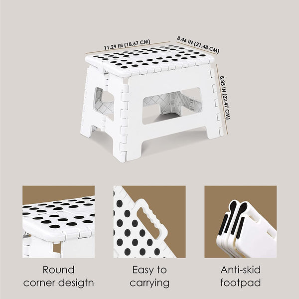 1 Pack Heavy‑Duty Folding Stool with Handle – Thickened Portable Plastic Stool, Supports up to 330lbs for Home, Picnic, Fishing, Indoor & Outdoor Use