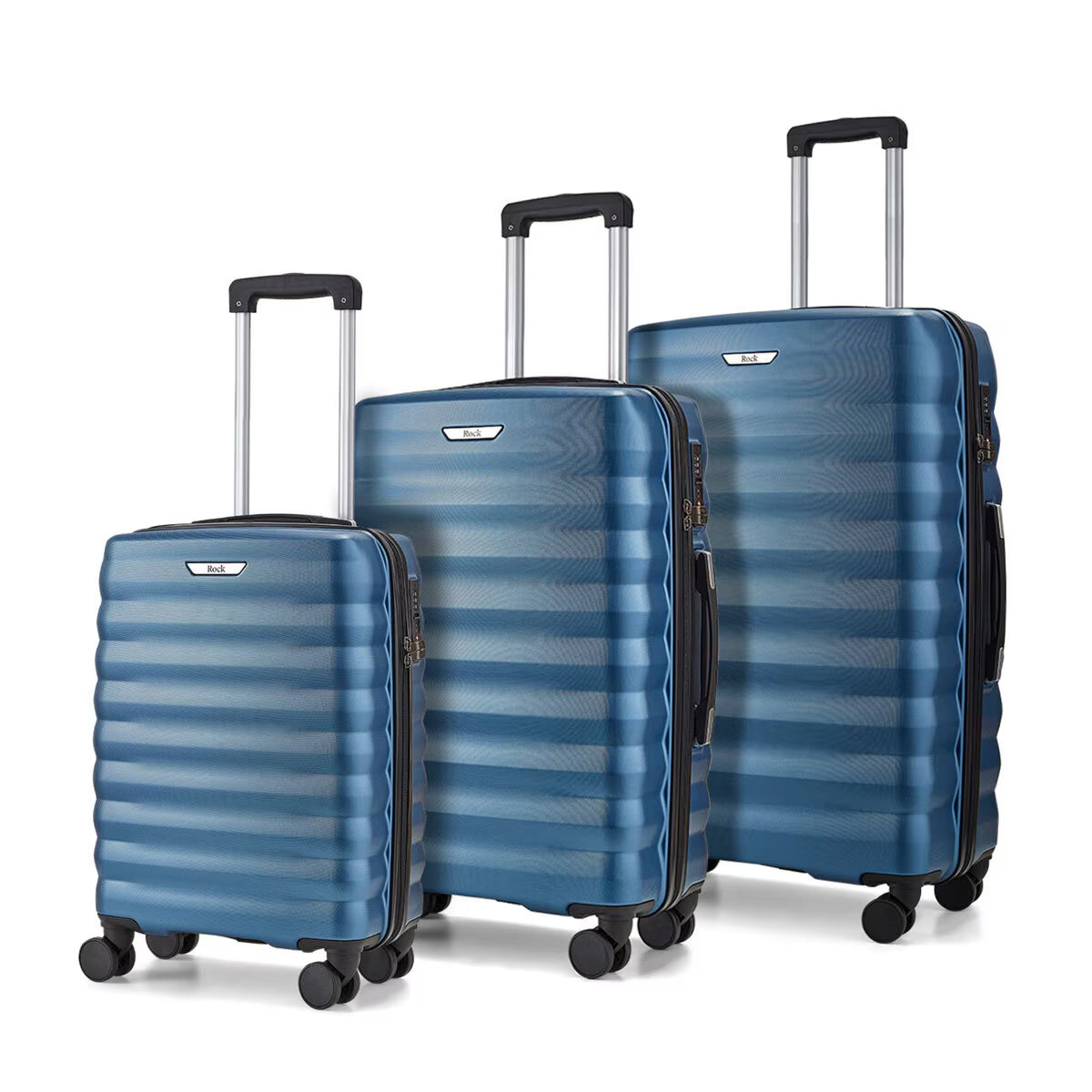 Rock Berlin 3 Piece Hardside Luggage Set in Black