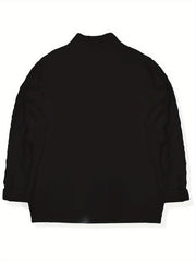 Men's Sweater, Half-high Collar Zip-up Cable Knit Sweater, with Adjustable Collar Opening, Crafted Using Classic Cable Knit Technique, Simple and Versatile, Suitable for Casual Daily Wear, Presenting a Mature and Stable Fashion Style, Ideal for