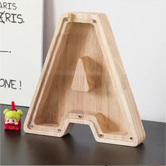 1 unique wooden letter jar - 26 creative A-Z letter storage containers, transparent design, birthday gift idea, home decoration, best friend gift, and functional holiday present.