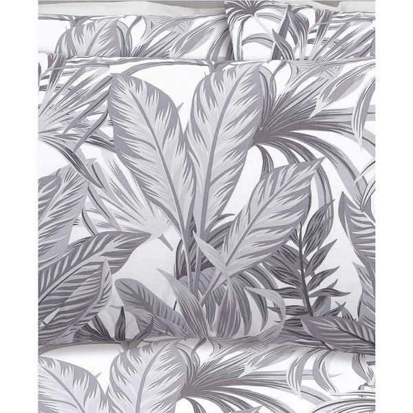Night Comfort Breathable Duvet Cover with Pillowcases | 100% Polycotton Percale Exclusive Peyton Grey White Design | Machine Washable and Non-Allergenic Bedding Set
