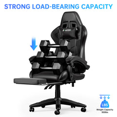 GartistGo Gaming Chair With footrest,Computer Chairs with Lumbar Cushion + Headrest, Height-Adjustable Office Chair for Adults, Girls, Boys