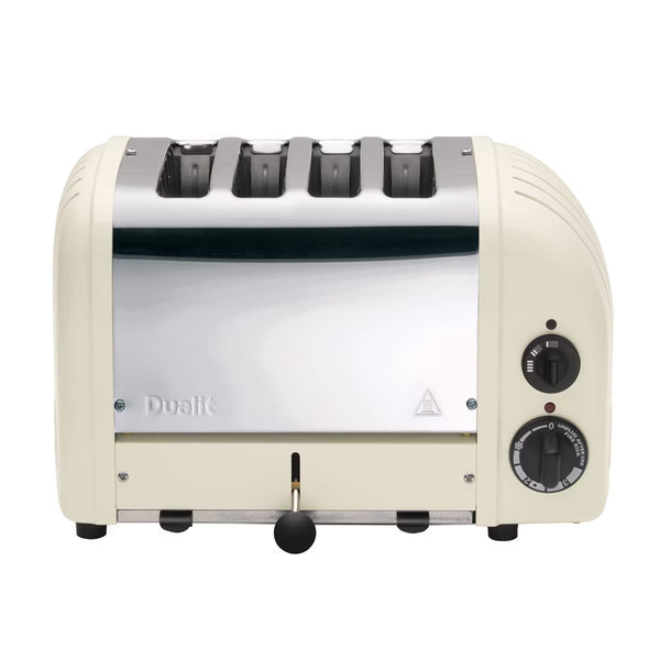 Dualit 4 Slot Classic Toaster with Sandwich Cage, Canvas White 40592