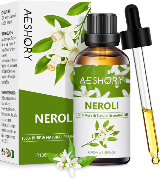 AESHORY Rose Essential Oil 100Ml, 100% Pure Natural Rose Oil for Diffuser, Humidifier, Aromatherapy, Better Sleep, Skin Care, Perfume & Candle Making