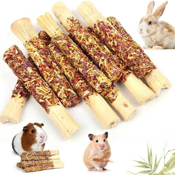 Rabbit Apple Wooden Sticks, Natural Rabbit Chew Toys, Small Animal Wooden Teething, Small Pet Cage Flower Decoration, Hamster, Chinchilla Squirrel Rabbit Guinea Pig Small Pet Apple Chew Stick