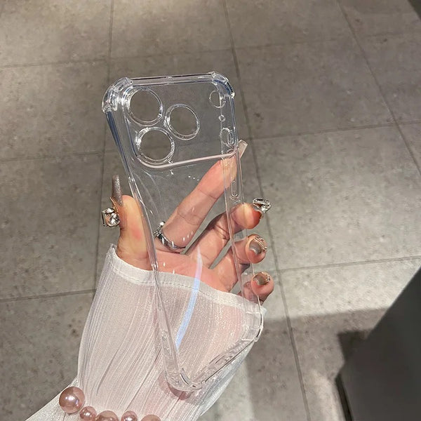 Phone Case - Transparent Anti-Drop Case for Iphone 17, 17 Air, 17 Pro, And 17 Pro Max Featuring a Buffer Angle Bumper. This Soft, Thin Cover Is Impact-Resistant And Shockproof, Designed for Durability While Maintaining a Slim Profile