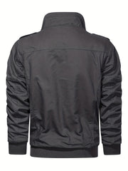 Men's autumn and winter outerwear jacket with warm and thick velvet, windproof and warm, casual multi pocket jacket for winter