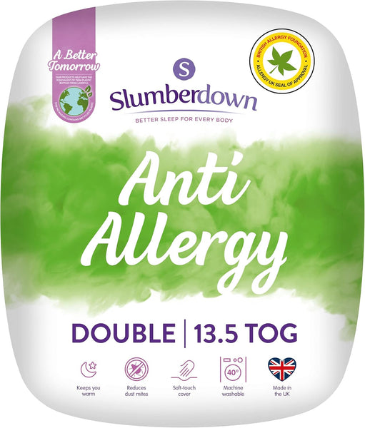 Slumberdown anti Allergy Double Duvet 10.5 Tog - Allergy UK Approved All Year round Double Quilt for Allergy Sufferers - Made in the UK, anti Bacterial and Machine Washable Bedding (200 X 200Cm)