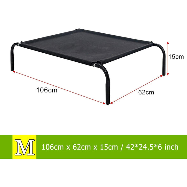 Metal Frame Elevated Dog Bed Portable Raised Pet Cot with Washable Mesh No-Slip Rubber Feet for Indoor & Outdoor Use, Small/Medium/Large to choose