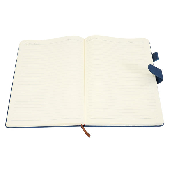 A4 Notebook with Magnetic Snap Closure, 400 Page Thick Lined Notepad in Soft Leather, Durable Business & Office Diary for Work Meetings, Professional Record Book