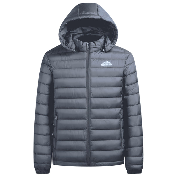 Men's winter Windproof warm Jacket hooded and detachable casual jacket, Men's Fashionable Quilted, Machine Washable - Heavy-Duty Cold Weather Coat, Men's Winter Outdoor Activities Slightly High Quality Jacket High Quality Business Black Jacket.