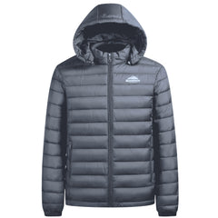 Men's winter Windproof warm Jacket hooded and detachable casual jacket, Men's Fashionable Quilted, Machine Washable - Heavy-Duty Cold Weather Coat, Men's Winter Outdoor Activities Slightly High Quality Jacket High Quality Business Black Jacket.