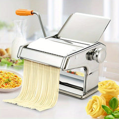 Pasta handmade pasta maker Pasta maker Sturdy handmade pasta cutter 3 in 1 stainless steel manual fresh pasta maker Dough roller Long pasta thin pasta thick pasta 0.5-3 mm thickness