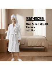 Mens and Ladies Shawl Collar Bathrobe 100% Egyptian Cotton Unisex Shawl Collar Dressing Gown Terry Towelling Bathrobe One Size