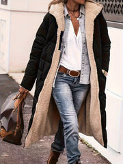 Winter New Women's Double-Sided Raglan Sleeve Hooded Jacket, Outdoor Street Style Casual Autumn Winter Long Warm Windproof Fashion Solid Color Slim Long Sleeve Padded Coat