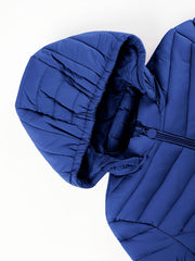 Women's Autumn/Winter Fashion Simple Versatile Lightweight Commuter Hooded Padded Coat with Pockets