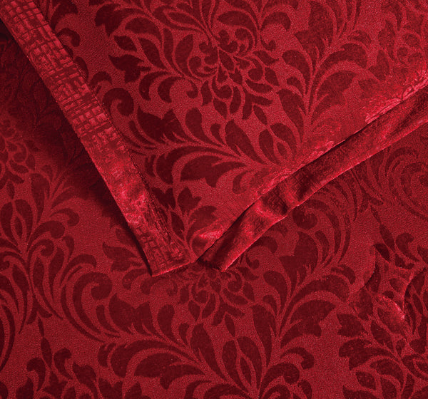 3 Piece Velvet Quilted Bedspread Set Jacquard Damask Bed Cover with Pillow Shams | Luxury Soft Polyester Bedspread for Double King Super King Beds | Modern Elegant Bedroom Bedding Set
