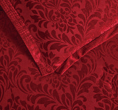 3 Piece Velvet Quilted Bedspread Set Jacquard Damask Bed Cover with Pillow Shams | Luxury Soft Polyester Bedspread for Double King Super King Beds | Modern Elegant Bedroom Bedding Set