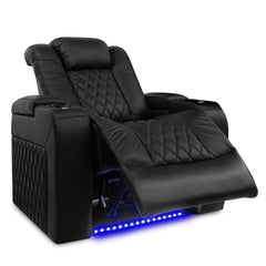 Valencia Tuscany Row of 2 Black Leather Power Reclining Home Theatre Seating