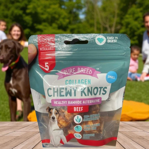 Collagen Chewy Knots for Dogs | Healthy Rawhide Alternative | Beef Flavour Long-Lasting Chews | Pack of 2 Assorted flavour