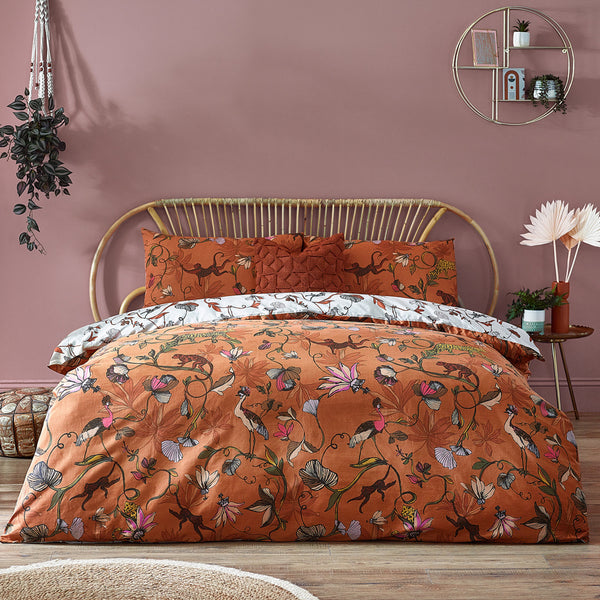Tropical Duvet Cover Set Warm Sienna