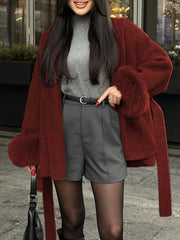 New Autumn/Winter Sophisticated Style Tie-Strap Coat for Women, Elegant and High-End, Overcoat