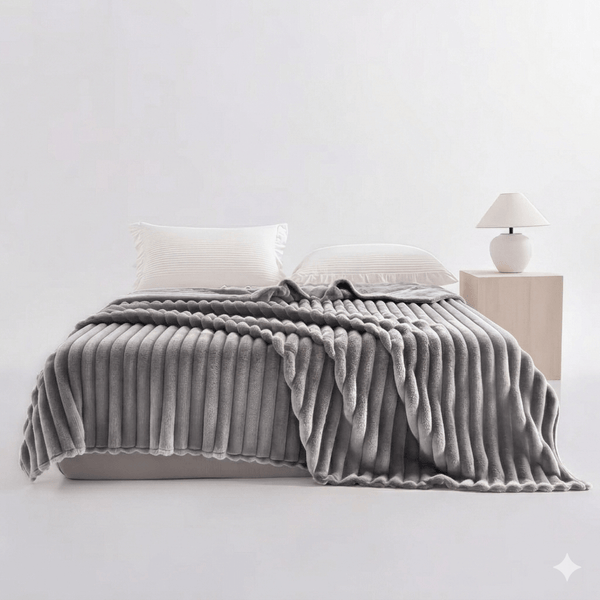Luxuriously Ribbed Throw, Soft Plush Fleece Blanket, Lightweight and Cosy Sofa Bed throw, 204x248cm, Premium Quality Polyester Decorative Throw for Home Comfort | Fast Dispatch from Local Warehouse | Trusted UK Brand