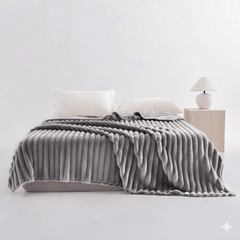 Luxuriously Ribbed Throw, Soft Plush Fleece Blanket, Lightweight and Cosy Sofa Bed throw, 204x248cm, Premium Quality Polyester Decorative Throw for Home Comfort | Fast Dispatch from Local Warehouse | Trusted UK Brand