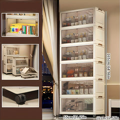 6 Tier Stackable Storage Bins with Lids And Double Doors, Large Capacity Plastic Organizer Containers with Wheels for Home And Office Wardrobe Organization, Storage Bins for Home Organization, Baskets, Bins & Containers for Home Organization