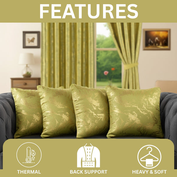 Set of 4 Marble Style Cushions Filled, Soft Decorative Pillows for Sofa, Couch, Bed & Living Room, Modern Gold Marble Pattern Accent for Home Décor