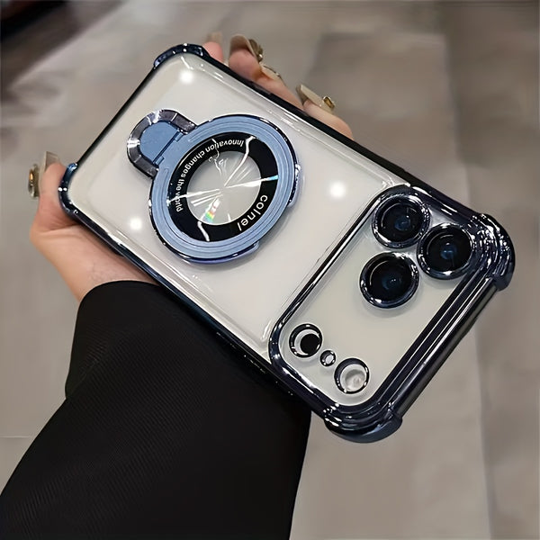 Phone Case: Premium Transparent Acrylic Mobile Phone Case for IPhone17 Pro Max Air Series Supports Wireless Charging Includes Lens Film Protective Cover