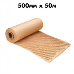 ePackaging Honeycomb Packaging Paper Roll – Strong Cushioning Wrap for Shipping & Fragile Items, Kraft Packing Paper in 300MM×30M, 500MM×30M & 500MM×50M Sizes