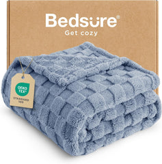 Bedsure Fleece Throw Blanket for Sofa - Fluffy Cosy Warm Blankets for Bed, Soft Cute Single Throw Gifts for Women and Girls, off White, 130X170 Cm