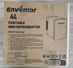 Enventor Mini Fridge 4 Litre, 6 Can Mini Fridges for Bedrooms, AC+12V DC Power Cooler & Warmer, Portable Small Fridge for Car, Travel, Home/Skincare, Makeup, Cosmetics/Drinks, Fruit, Food, Black