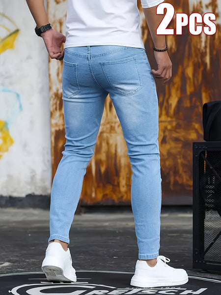 Two-Pack Men's Mid-Rise Slim Fit Jeans