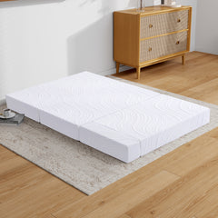 10cm/15cm Thick Folding Memory Foam Mattress Topper & Travel Bed - Single/Small Double/Double/King Size Bed in a Box, Removable Cover, Medium-Firm, Portable Foldable Mattress for, Camping, Guest Room (No Wood, Durable