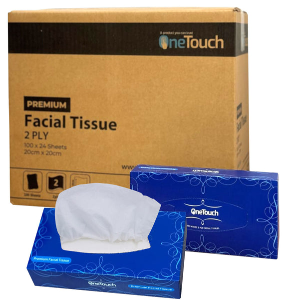 24 boxes of 2Ply Facial Tissue Tissue Boxes 2-ply Soft Tissues for Everyday Use Gentle on Your Skin